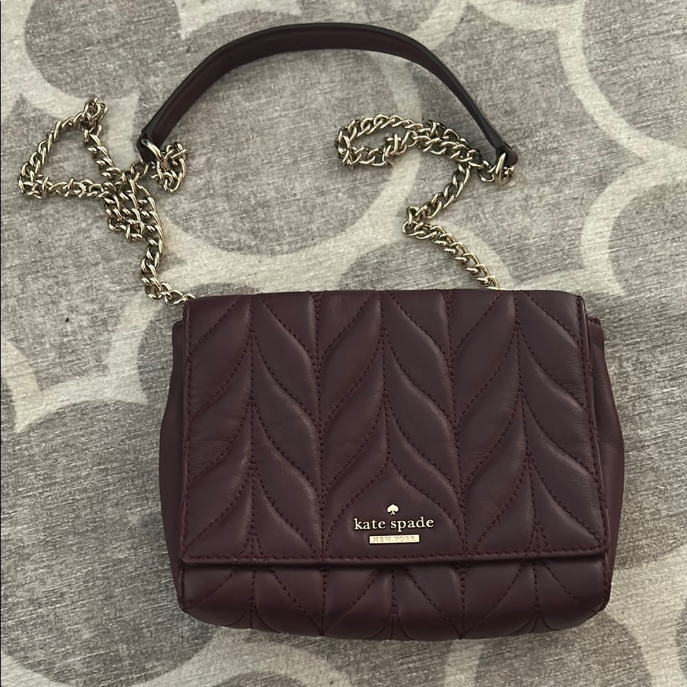 Kate Spade Purple Quilted Crossbody Bag with Chain Strap
